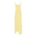 thumbnail image 4 of Women's Elegant Sexy Sleeveless Square Neck Slit Long Evening Dress For Party Night Out Formal Occasion, 4 of 5