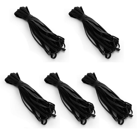 Trims by the Yard 1/4" Ultra Soft Knit Elastic Band, Premium Material, Durable Knitted Elastic Cord for Sewing, Easy to Use, Versatile Sewing Supplies, 100-Yard Cut, Black