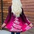 thumbnail image 2 of DDAPJ pyju Christmas Cardigan for Women Funny Snowflake Santa Print Tops Lightweight Casual Open Front Long Sleeve Cardigans Hot Pink XL, 2 of 6