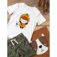 thumbnail image 3 of Halloween Girl W Pumpkin Costume T-Shirt Toddler -Image by Shutterstock,  2 Toddler, 3 of 4
