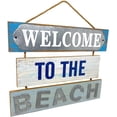 thumbnail image 2 of Beach Coastal Home Office Wall Pediment Decor Sign Blue White Wood (Welcome To The Beach), 2 of 7