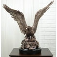 thumbnail image 1 of Large Wings Of Glory Bald Eagle Mother With Eaglets In Nest Electroplated Statue, 1 of 8