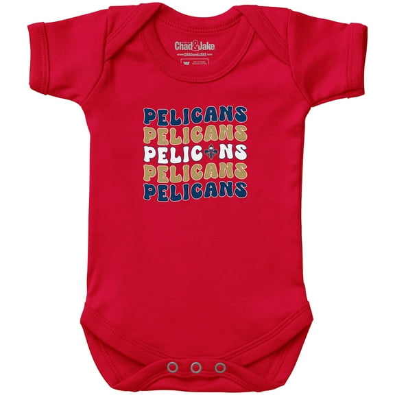 Newborn & Infant Chad & Jake  Red New Orleans Pelicans Groovy Bodysuit
