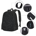 thumbnail image 3 of Defioc Black Glitter Pattern Carry on Backpack,16.5x12.5x5.5 Personal Item Bag Carry On Backpack Water Resistant Lightweight Daypack, 3 of 7