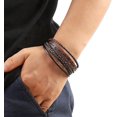 thumbnail image 6 of Mens Leather Cross Bracelet Multilayer Braided Wristband Bangle Bracelets with Stainless Steel Buckle Religious Gift for Men, 6 of 6