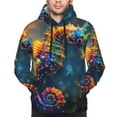 thumbnail image 3 of Zufioo Neon Seahorse Underwater Realm Design Fleece Comfortable Hoodie for Mens,Sweatshirt for Men,Pullover Hooded Sweatshirt for Men -Small, 3 of 5