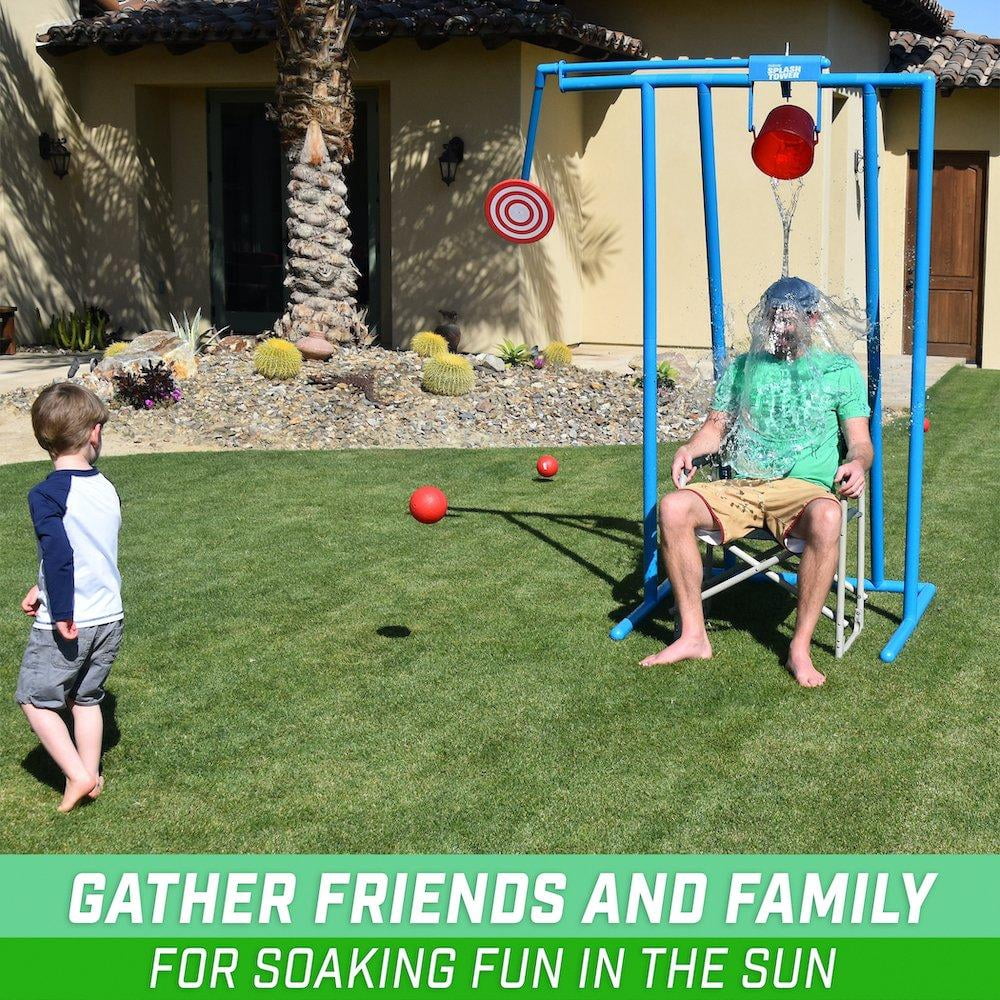 GoSports Splash Tower Water Dunk Game - Water Soaking Dunk Tank for Kids & Adults