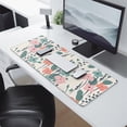 thumbnail image 2 of Pink and Green Flowers with the Leaves&nbsp;desk Mouse Padwaterproofnon Slip&nbsp;for Office Home Work GamingmousepadsRubber Base Mousepad with Stitched Edges 31.5x11.8inches, 2 of 7