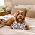 thumbnail image 7 of Bone-Shaped Pet Pillow for Small Dogs and Cats, Curved Neck Support Cushion, Soft Flannel Fabric, Washable, Cute Star Heart Paw Print Designs, Compact Travel Size, Cozy and Soft, 7 of 7
