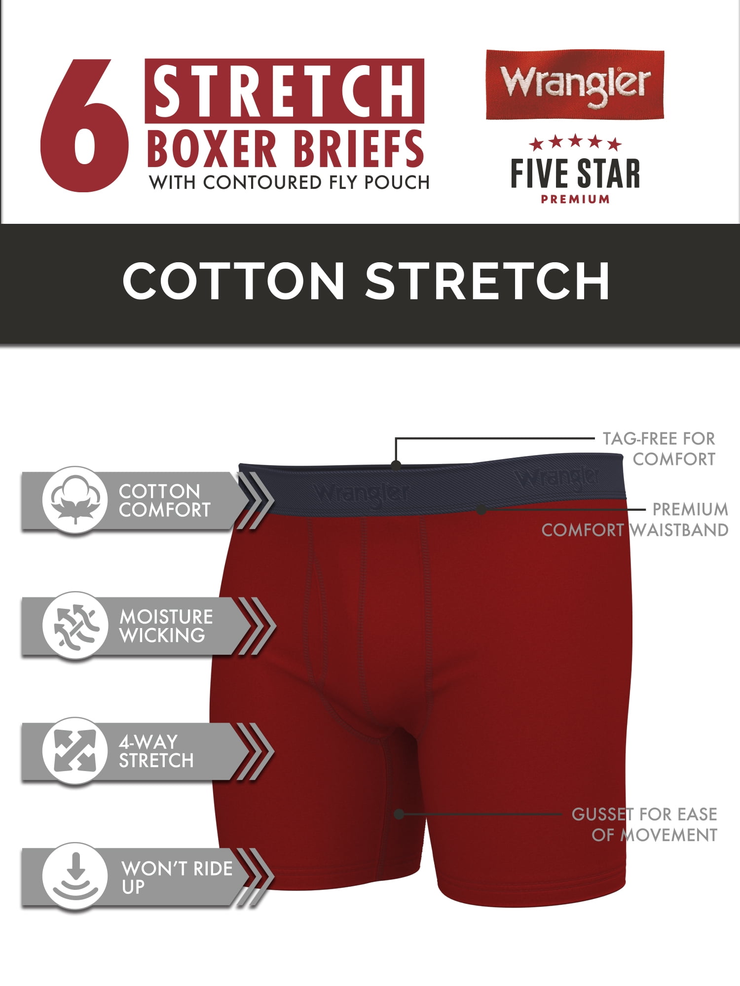 WR P6 CTTN BXR BRIEF UNDERWEAR
