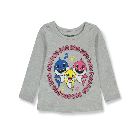 Baby Shark Baby Girls' Long-Sleeve T-Shirt Color: gray Size: 12 months