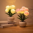 thumbnail image 2 of Tupukom Decor Artificial Flower Night Light Tulip Flower with Vase Lamp, LED Desktop Decorative Landscape Lights for Festival Party Home Decor, 2 of 9
