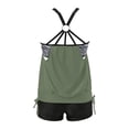thumbnail image 5 of DHFJKG Womens Tankini Swimsuit Two Piece Beach Set High Waist Shorts Bottom Criss Cross Back Top Versatile Beachwear, 5 of 5