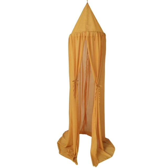 Graflsoa Tente Ronde Chic en Chiffon pour Bébé avec Design Suspendu, Parfaite pour Créer un Espace de Jeu Rêveur en Jaune Moutarde