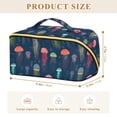 thumbnail image 4 of FORMRS Makeup Bag Travel Cosmetic Organizer for Women Fold Flat Zipper Pouch with Handle, Cartoon Jellyfish Pattern, 4 of 8