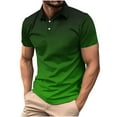 thumbnail image 2 of S-4X Plus Size Mens Big & Tall Golf Shirts Short Sleeve T-Shirts Button Collared Casual Pullover Gradient Printed Athletic Workout Tees Tops, 2 of 6