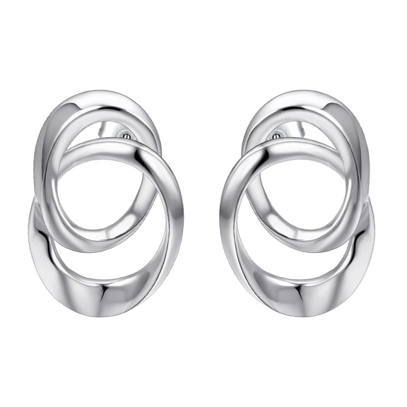 Yoursfs Double Hoop Silver Earrings For Women Pireced Ears Hypoallergenic Stud Earrings Fashion Jewelry