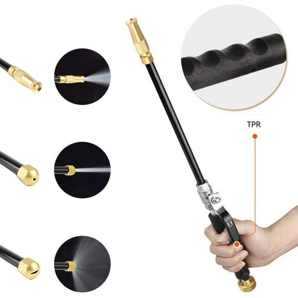 Portable High Pressure Pressure Washer Extension with 3 Hose Nozzles Hose Attachment for Garden Hose and Car Washing