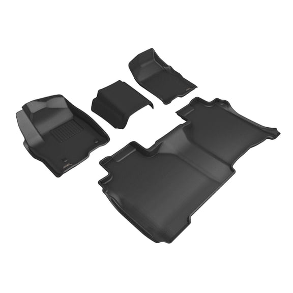 3DMAXpider Kagu Floor Mat (Black) Compatible with GMC Sierra 1500 Double CAB 2019-2026 Bench SEAT - Full Set