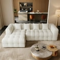 thumbnail image 3 of Wiilayok 120" Boneless-Couch L-Shaped Sofa for Living Room, Cloud Couch with Chaise Lounge, 2 - Piece Sectional Upholstered Chenille Deep Seat Couches with 4 Pillows, No Assembly Required, Beige, 3 of 10