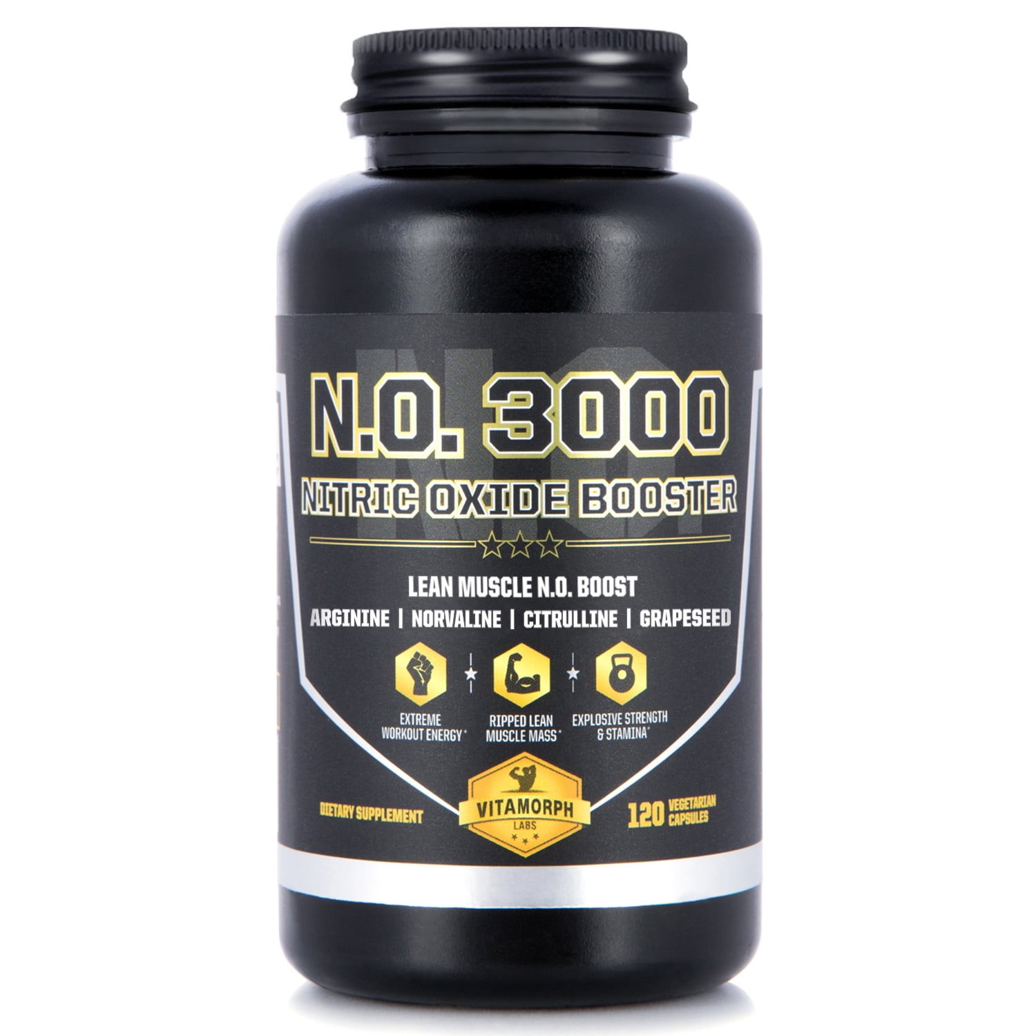 Lean Muscle Nitric Oxide Booster N.O. 3000 with LArginine, L