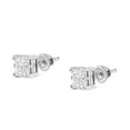 thumbnail image 4 of 10K White Gold 3/4 Cttw Invisible Set Princess-Cut Diamond Composite Square Stud Earrings (H-I Color, SI2-I1 Clarity), 4 of 7