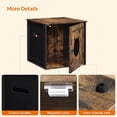 thumbnail image 4 of Feandrea Cat Litter Box Furniture, Hidden Enclosure Cabinet, Indoor Cat House, End Table, Nightstand, Rustic Brown and Black, 4 of 9