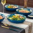 thumbnail image 6 of Pasta Salad Serving Bowls Blue Ceramic 4-Count, 6 of 8