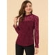 thumbnail image 3 of Blusa Floral Cuello Volantes Encaje Ganchillo Vino T XS, 3 of 6