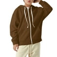 thumbnail image 2 of XXWXYD Kids Pullover Sweatshirt Jacket Solid Color Zippered Casual Outerwear for Boys Girls | Middle Large Children & Teenagers Coats, 2 of 8