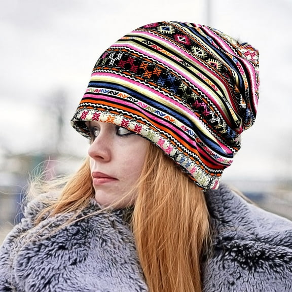 Chemo Slouchy Cancer Patient Sleep Hat Warm Soft Stretchy Thin Double Layer Outdoor Running Sunscreen Hood for Women