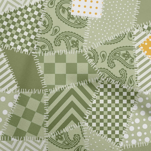 oneOone Polyester Spandex Light Green Fabric Block Fabric For Sewing Printed Craft Fabric By The Yard 56 Inch Wide