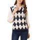 thumbnail image 1 of SUÉTER SIN MANGAS DE PATRÓN ARGYLE DE PANA A CUADROS PARA MUJER INSPIRAR CHIC AZUL M, 1 of 6