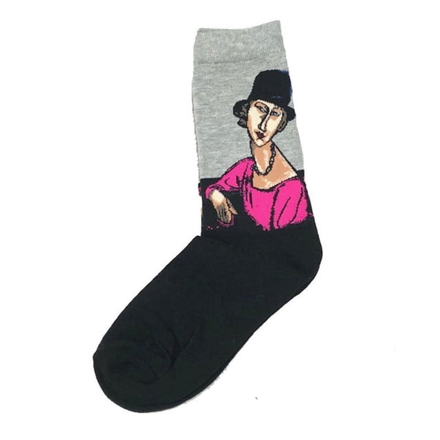 Calcetines de otoño e invierno para hombre, calcetines personalizados de la serie de pinturas de fama mundial retro literarias, calcetines de pintura al óleo para hombre