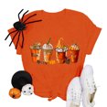 thumbnail image 4 of Halloween Shirts for Women T-Shirt for Casual Wear with Short Round Neck Pumpkin Print Loose Top in Stylish Everyday Wardrobe Orange L, 4 of 5