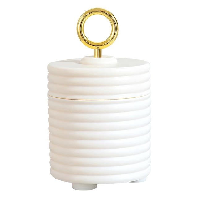Yuarrent Limpiador facial Espuma Manual de cara Espuma Gel de ducha portátil Champú Espuma Botella de espuma con anillo Mango chapado en oro para Accesorios de baño Blanco Yuarrent HA027129-02