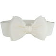 thumbnail image 2 of Eosunjian Waist Belt Firm Soft Faux Leather Self Tie Wide Waist Band for Women White Bow style, 2 of 13