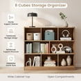 thumbnail image 5 of Spaco 3-Tier Open Bookcase 8-Cube Floor Standing Storage Shelves-Natural, Tall Bookshelf, Shelves for Living Room, Home Office, Bedroom, Balcony, 5 of 7