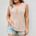 thumbnail image 2 of XIYON Tank Tops For Women Elegant Solid Color Sleeveless Button Front Pocket Tank Top For Lightweight Casual Surplice Design Fashion Clothing, 2 of 4