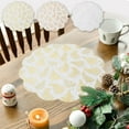 thumbnail image 1 of Christmas Pines Tree Print PVC Placemat • Insulated No Scald Table Mat • Silver Gold Rose Gold • 14.9x14.9in Durable Waterproof Non-Slip Holiday Table Decor, 1 of 6