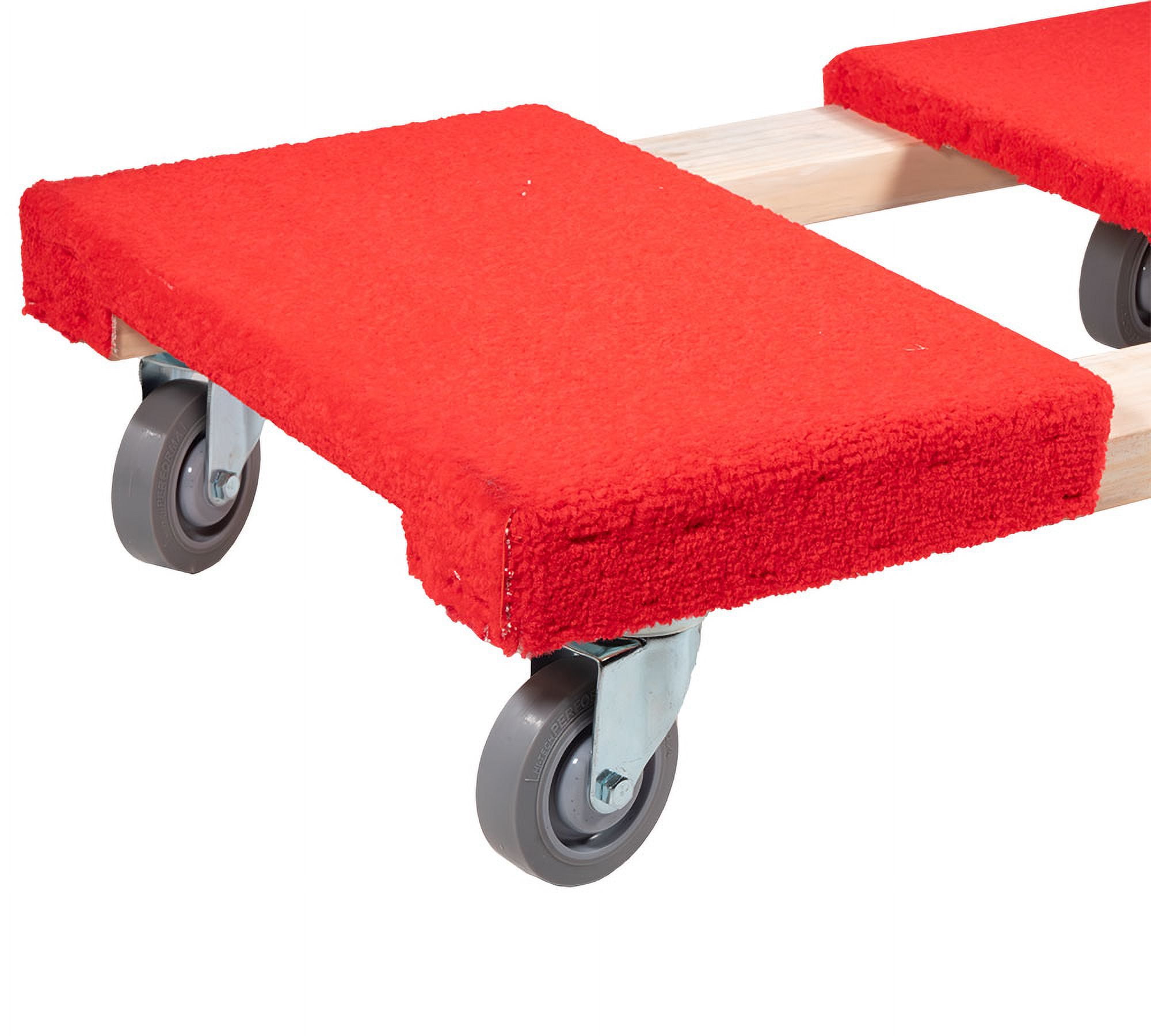 19" x 32" Carpeted Furniture Dolly 4 Wheels 1000 lbs. - Hardwood and Plywood Piano Moving Office Dolly with 3.5" x 4" Swivel Casters Mover
