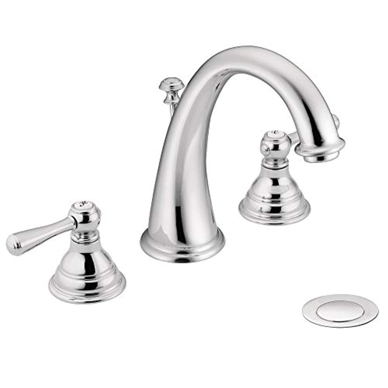 Kingsley Sleek Chrome High-Arc Widespread Bathroom Faucet
