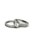 thumbnail image 3 of His and Hers Wedding Rings Stainless Steel Princess Cut CZ Wedding Ring Set, 3 of 6