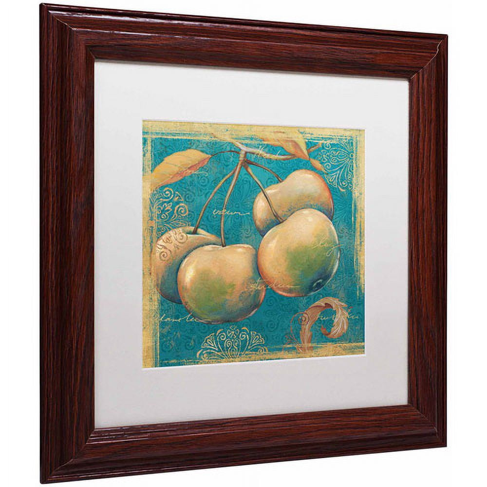 Trademark Fine Art "Lovely Fruits III" Canvas Art by Daphne Brissonnet, White Matte, Wood Frame