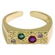 thumbnail image 1 of Anillo de eternidad arcoíris chapado en oro, anillo apilable con banda de circonita cúbica colorida, regalo de joyería para mujeres oso de fresa  Electrónica, 1 of 5