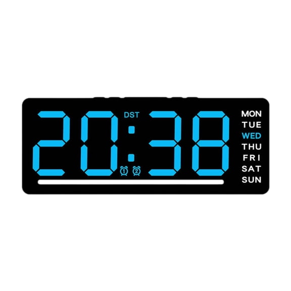 Reloj Digital LED, regalos con dos alarmas, decoración del hogar, , Reloj de escritorio, reloj de pared para dormitorio, mesa y sala de Número azul