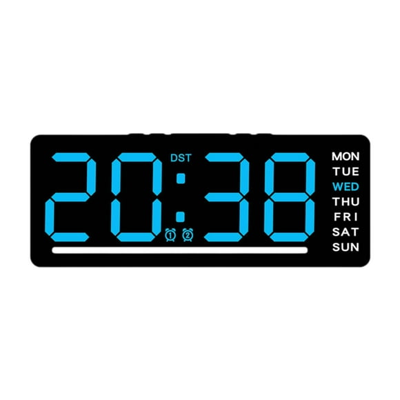 Reloj Digital LED, regalos con dos alarmas, decoración del hogar, , Reloj de escritorio, reloj de pared para dormitorio, mesa y sala de Número azul
