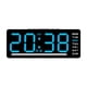 thumbnail image 1 of Reloj digital de regalo con fecha, día de la semana, fácil de leer, con 2 alarmas, reloj de pared Número azul, 1 of 9