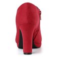 thumbnail image 4 of Unique Bargains Women's Solid Color Rounded Toe Block Heel Ankle Booties, 4 of 7