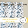 thumbnail image 6 of Blue Grey Botanical Kitchen Curtains Window Panels, Spring Floral Summer Farmhouse Insulated Window Treatment Curtain, Grommet Curtains for Bedroom/Living Room/Bathroom, 2 Piece 52"Wx45"L, 6 of 8